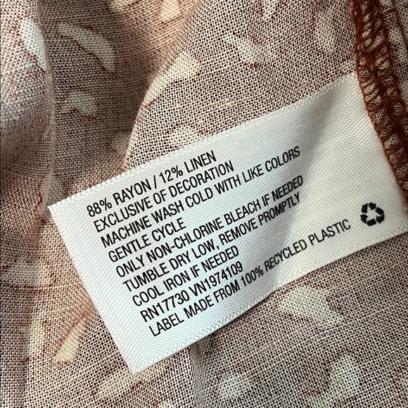 Knox Rose Womens Boho Dress Medium Loose Fit Casual Rayon Linen Blend - Picture 7 of 9